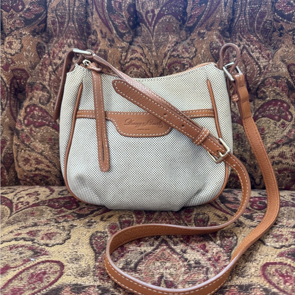 Dooney & Bourke Cream and Tan Crossbody Bag
